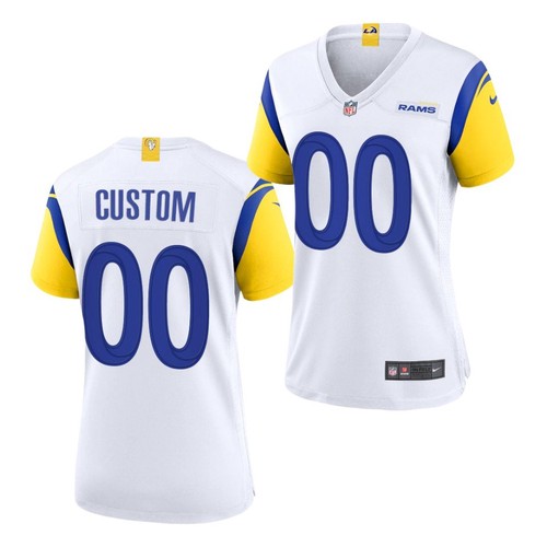 Womens 2021 Los Angeles Rams Modern Throwback Custom White NFL Football Jersey->los angeles rams->NFL Jersey